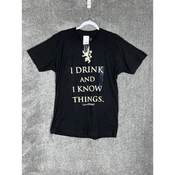 HBO Game Of Thrones I Drink And I Know Things‎ T-Shirt Mens Size Large Black - Picture 1 of 7